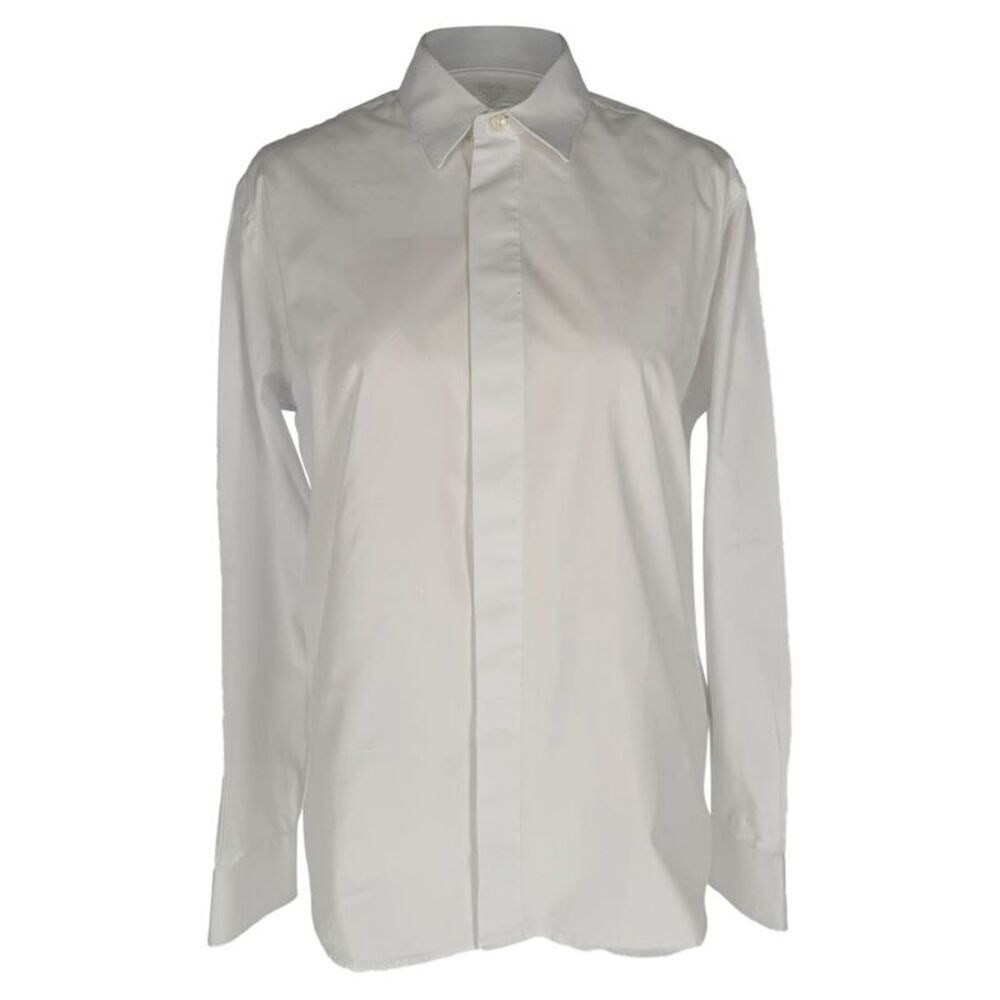 AMI Paris Ami de Coeur-Embroidered Poplin Shirt in White Cotton